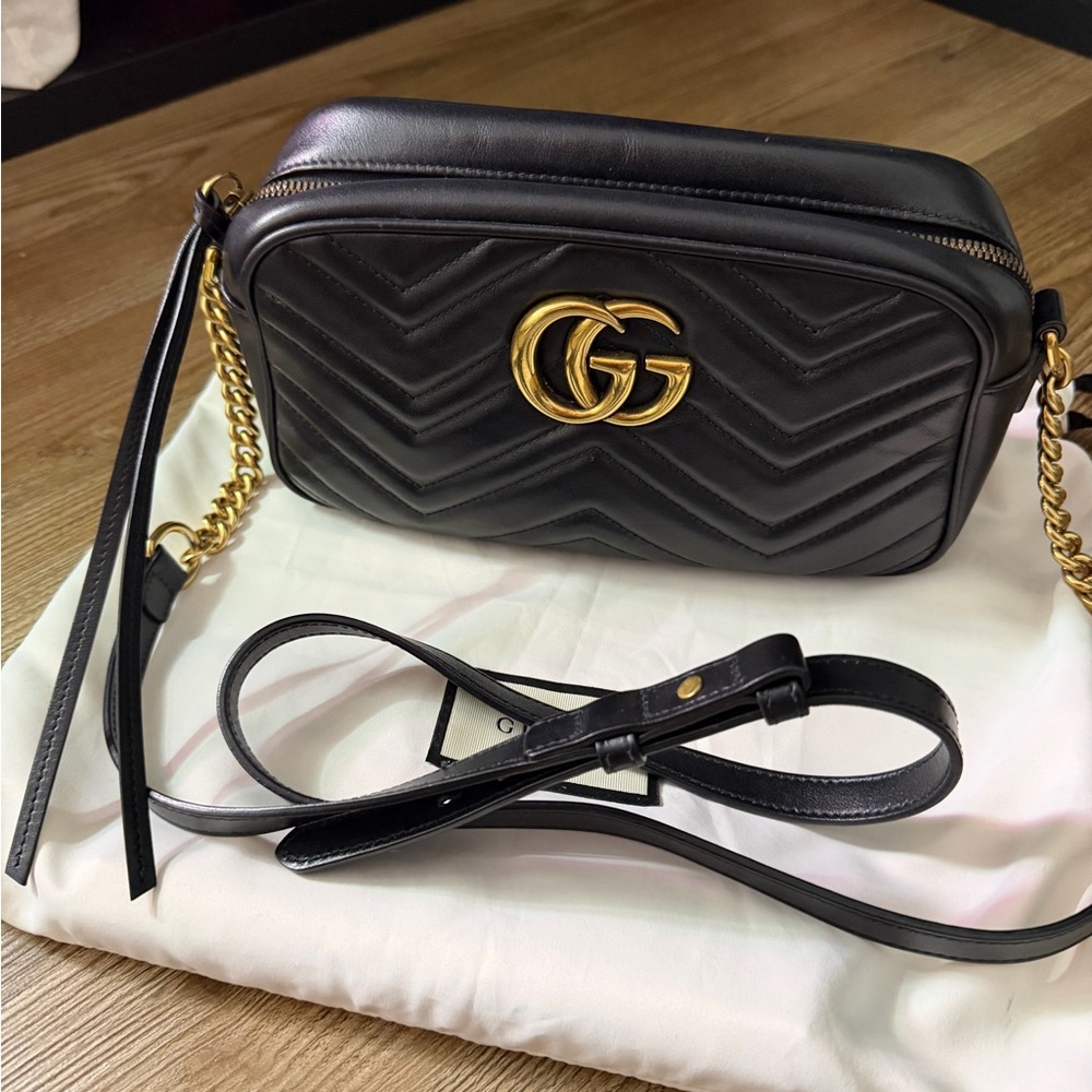 Black Quilted Leather Crossbody Bag